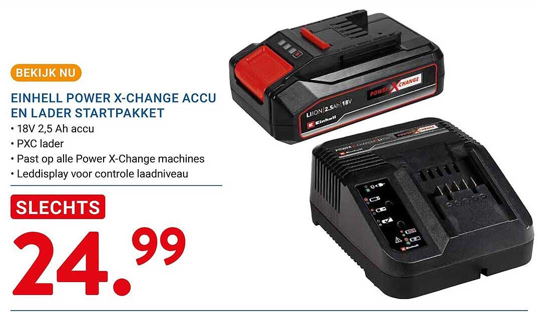 EINHELL POWER X-CHANGE ACCU EN LADER STARTPAKKET