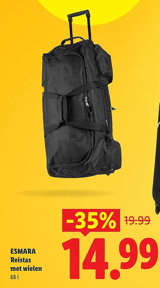ESMARA Reistas met wielen 68 l -35%