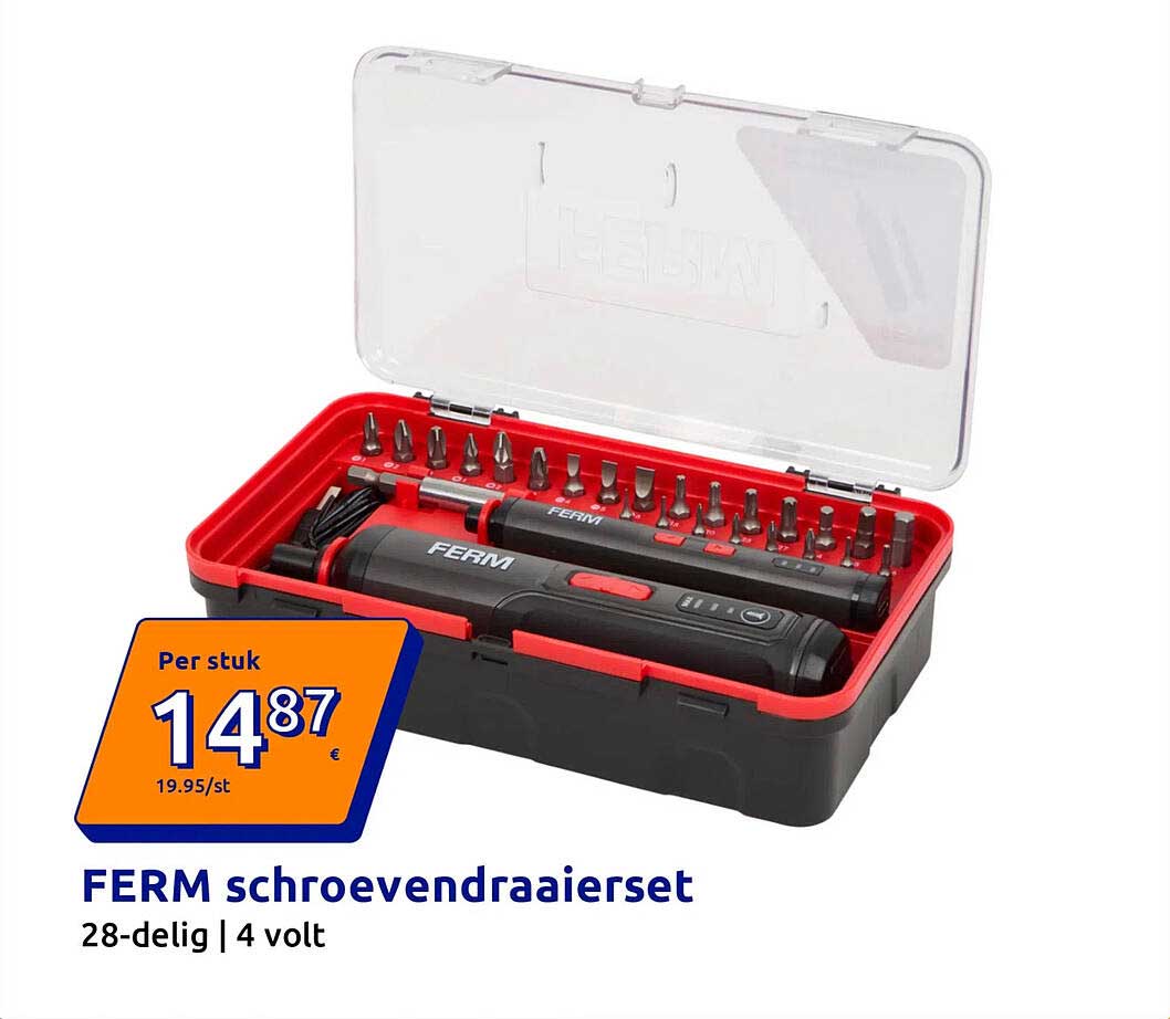 FERM schroevendraaierset 28-delig | 4 volt