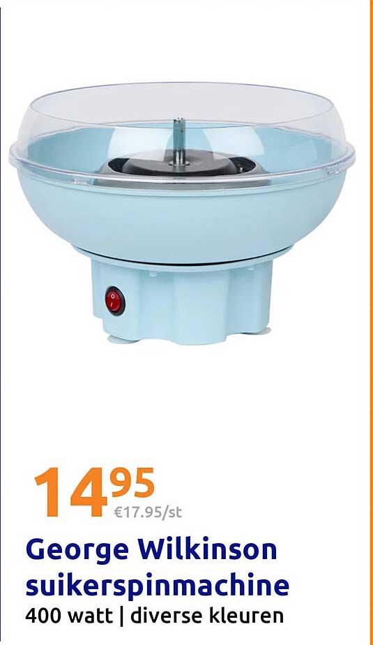 George Wilkinson suikerspinmachine 400 watt | diverse kleuren