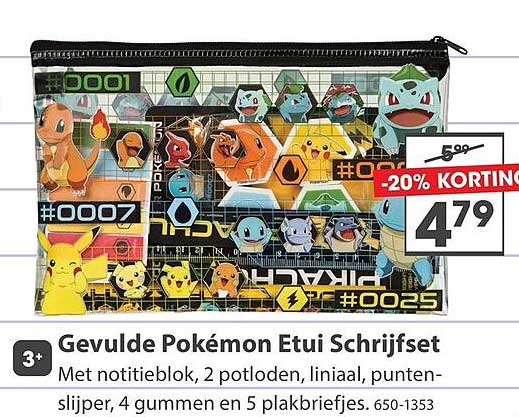 Gevulde Pokémon Etui Schrijfset