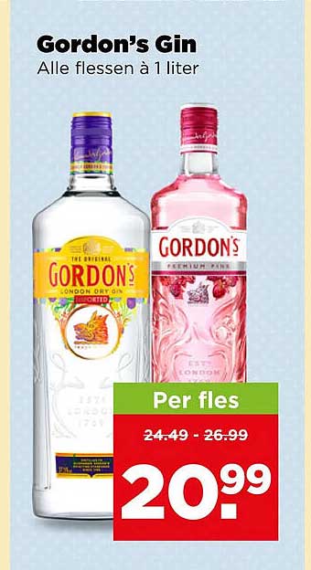 Gordon’s Gin Alle flessen à 1 liter