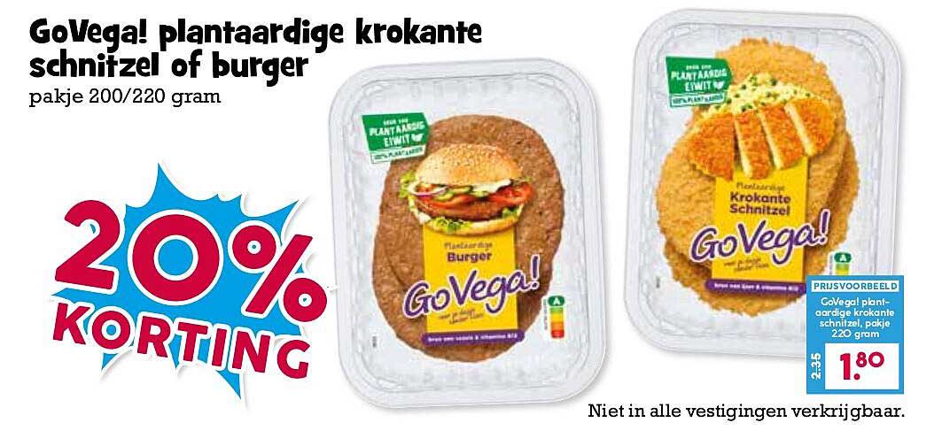GoVega! plantaardige krokante schnitzel of burger