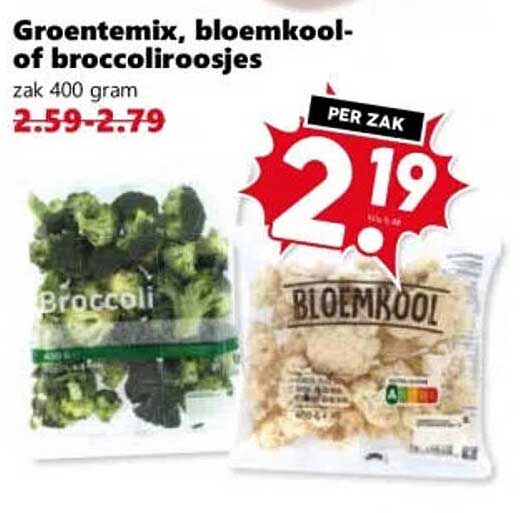 Groentemix, bloemkool- of broccoliroosjes