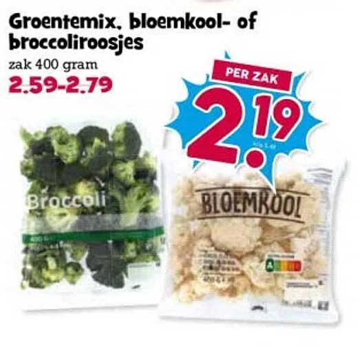 Groentenmix, bloemkool- of broccoliroosjes
