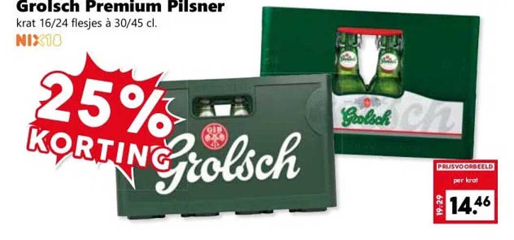 Grolsch Premium Pilsner 25% korting