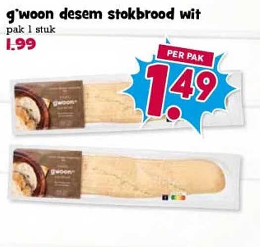g'woon desem stokbrood wit