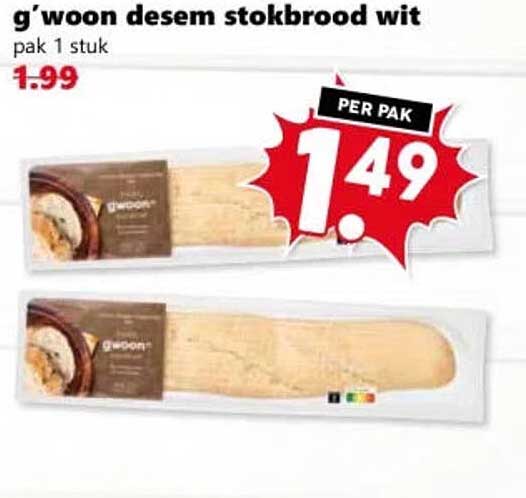 g'woon desem stokbrood wit