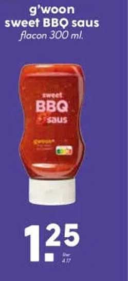 g'woon sweet BBQ saus flacon 300 ml