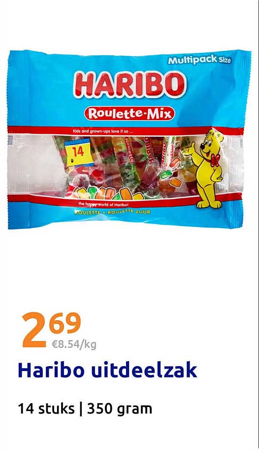 Haribo uitdeelzak 14 stuks | 350 gram