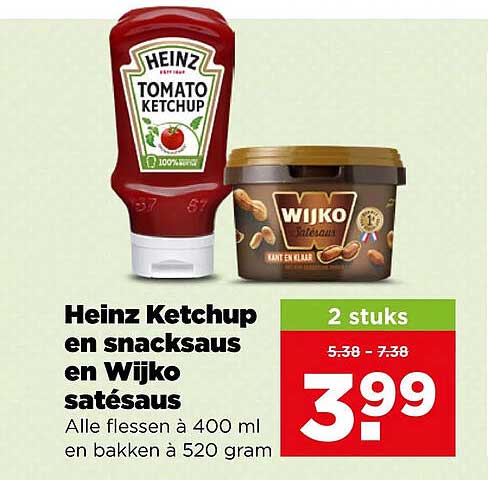 Heinz Ketchup en snacksaus en Wijko satésaus