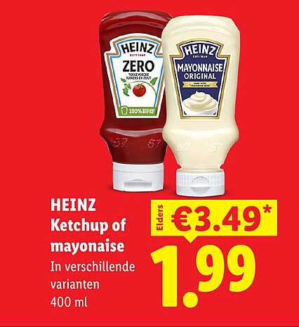 HEINZ Ketchup of mayonnaise In verschillende varianten 400 ml
