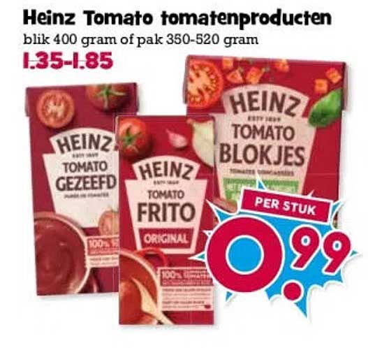 Heinz Tomato tomatenproducten blik 400 gram of pak 350-520 gram
