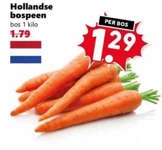 Hollandse bospeen bos 1 kilo PER BOS