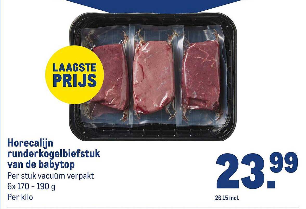 Horecalijn runderkogelbiefstuk van de babytop