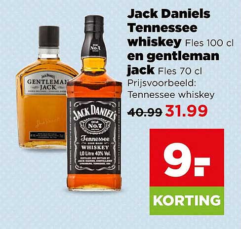 Jack Daniels Tennessee whiskey Fles 100 cl en gentleman jack Fles 70 cl