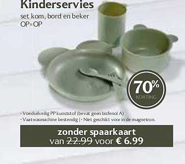 Kinderservies set kom, bord en beker OP=OP 70% korting