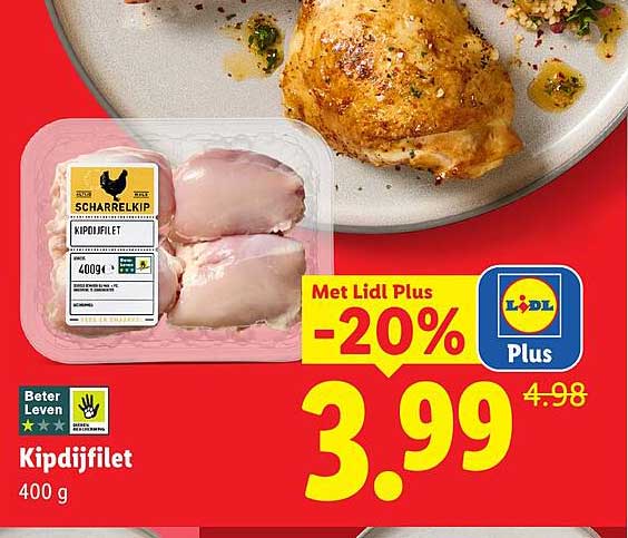 Kipdijfilet 400 g Met Lidl Plus -20%