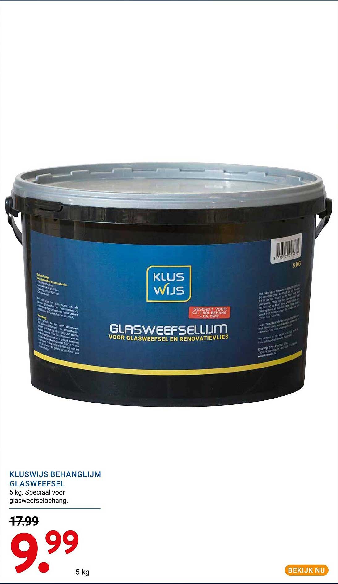 KLUSWIJS BEHANGLIJM GLASWEEFSEL