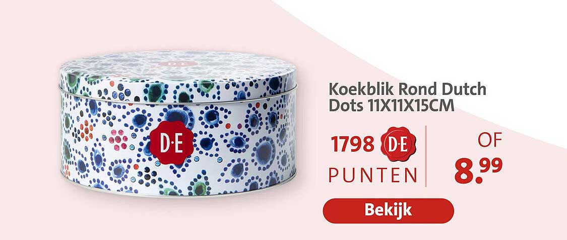 Koekblik Rond Dutch Dots 11X11X15CM