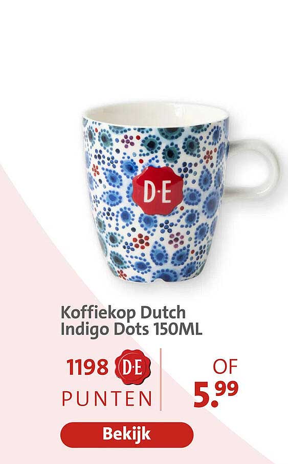 Koffiekop Dutch Indigo Dots 150ML