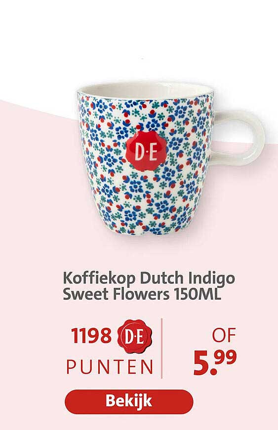 Koffiekop Dutch Indigo Sweet Flowers 150ML