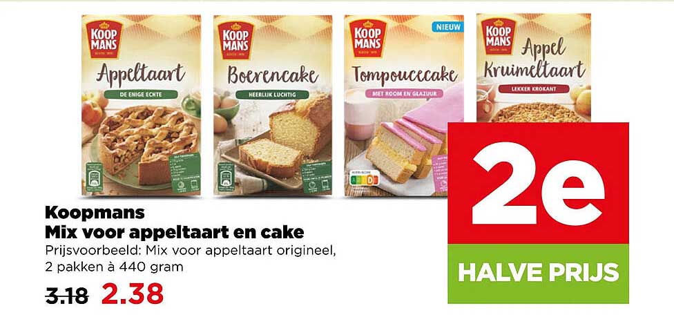 Koopmans Mix voor appeltaart en cake 2e halve prijs