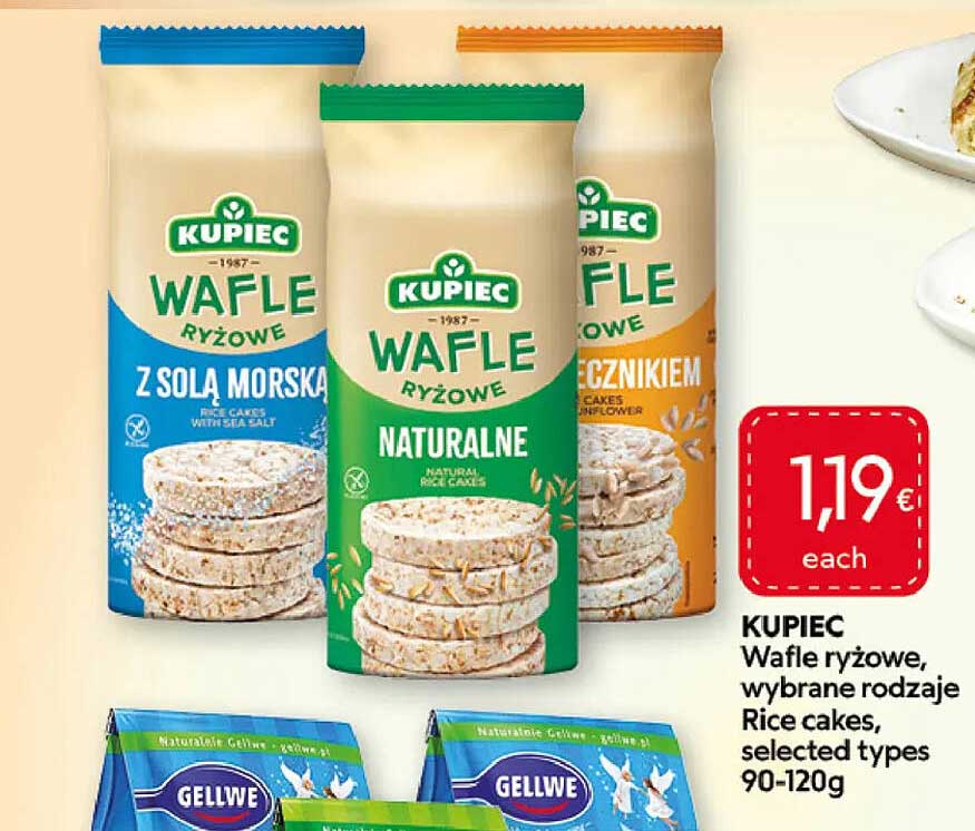 KUPIEC Wafle ryżowe, wybrane rodzaje Rice cakes, selected types 90-120g