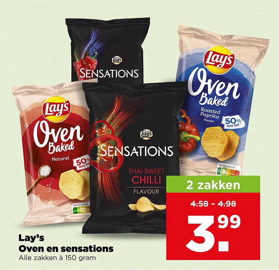 Lay's Oven en sensations Alle zakken à 150 gram 2 zakken