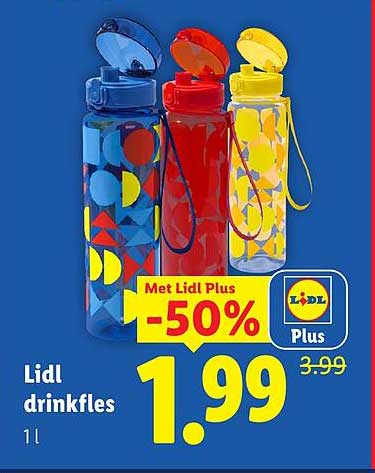 Lidl drinkfles 1 l Met Lidl Plus -50%