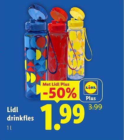 Lidl drinkfles 1 l Met Lidl Plus -50%