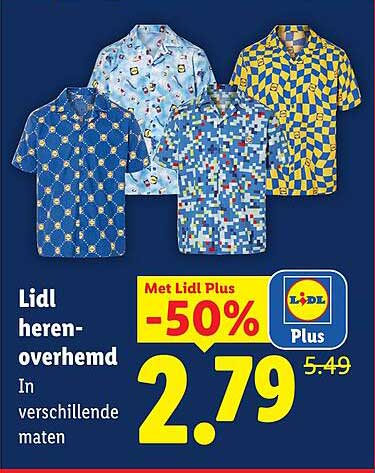 Lidl heren-overhemd In verschillende maten Met Lidl Plus -50%
