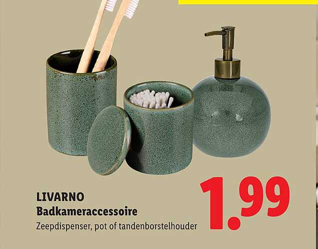 LIVARNO Badkameraccessoire Zeepdispenser, pot of tandenborstelhouder