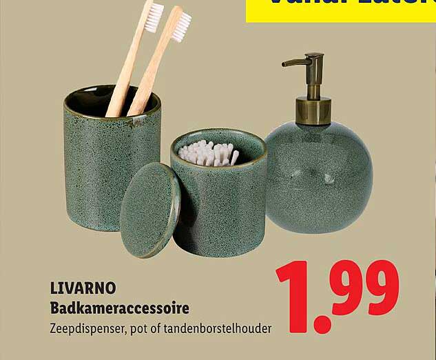 LIVARNO Badkameraccessoire Zeepdispenser, pot of tandenborstelhouder