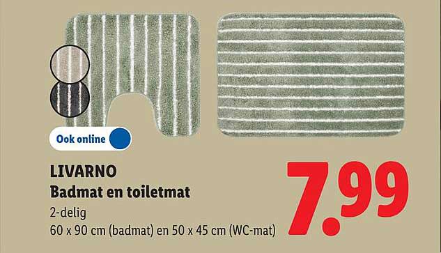 LIVARNO Badmat en toiletmat 2-delig
