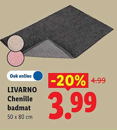 LIVARNO Chenille badmat 50 x 80 cm -20%