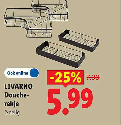LIVARNO Douche-rekje 2-delig
