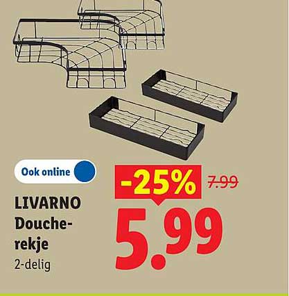 LIVARNO Douche-rekje 2-delig