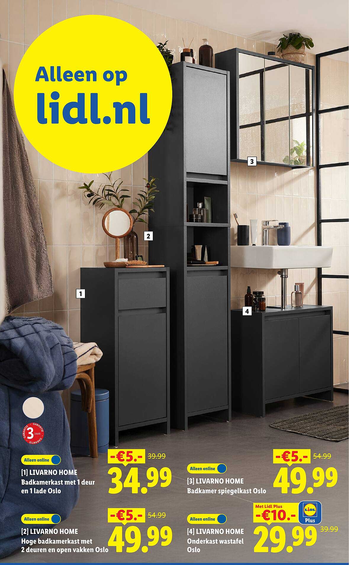 LIVARNO HOME Badkamerkast met 1 deur en 1 lade Oslo