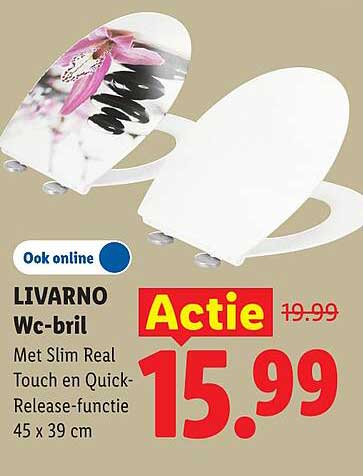 LIVARNO Wc-bril Met Slim Real Touch en Quick-Release-functie 45 x 39 cm Actie