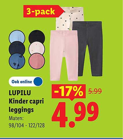 LUPILU Kinder capri leggings 3-pack