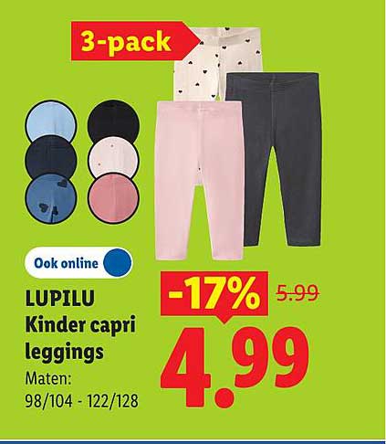 LUPILU Kinder capri leggings 3-pack