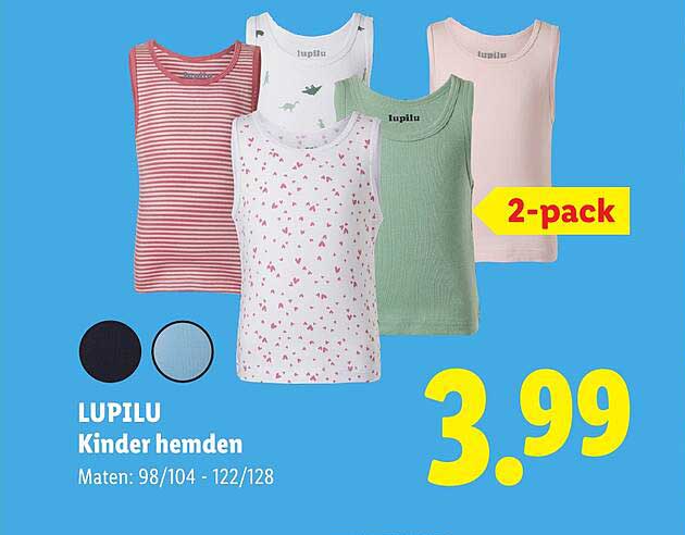 LUPILU Kinder hemden 2-pack