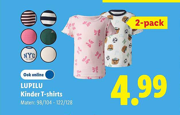 LUPILU Kinder T-shirts 2-pack