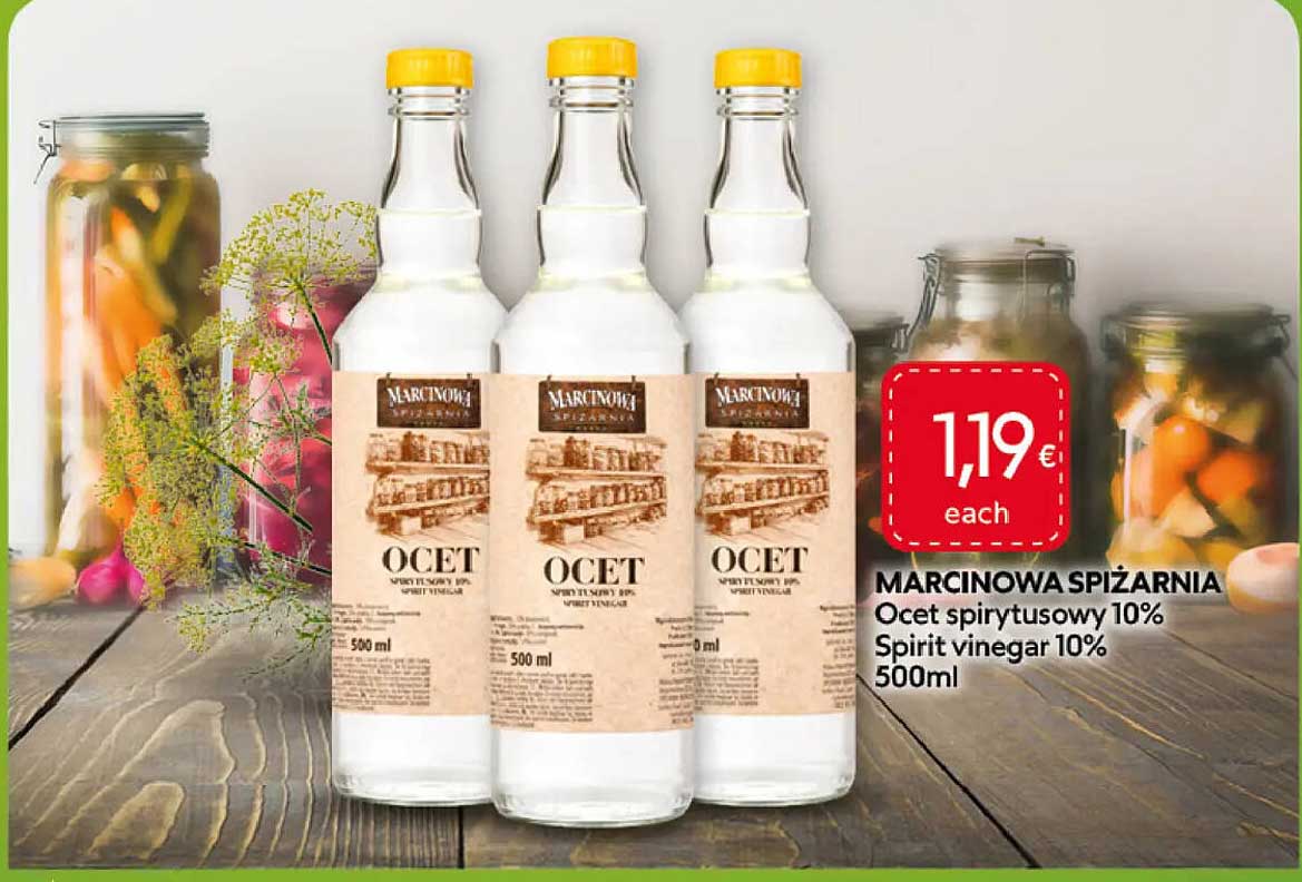 MARCINOWA SPIŻARNIA Ocet spirytusowy 10% Spirit vinegar 10% 500ml