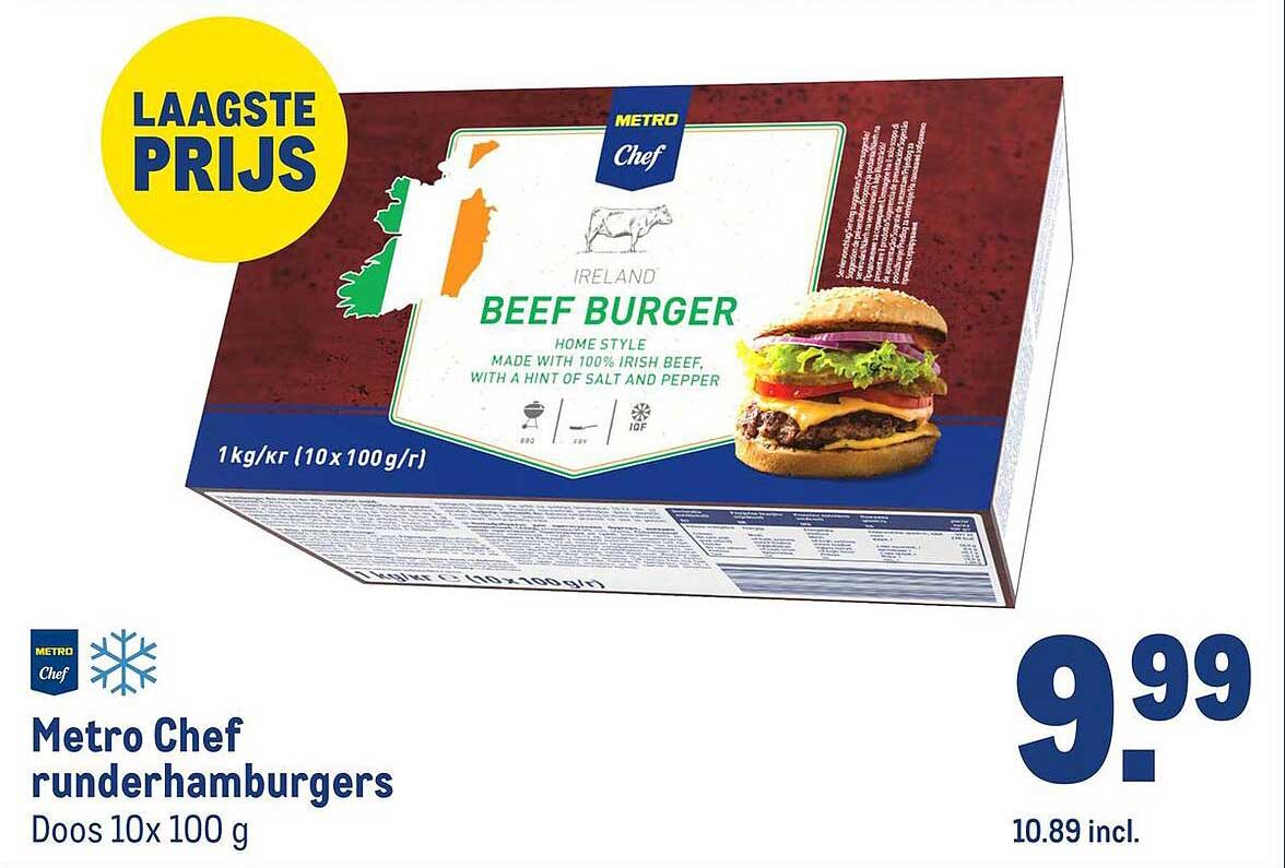 Metro Chef runderhamburgers