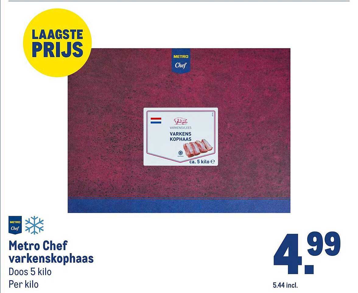 Metro Chef varkenskophaas Doos 5 kilo Per kilo