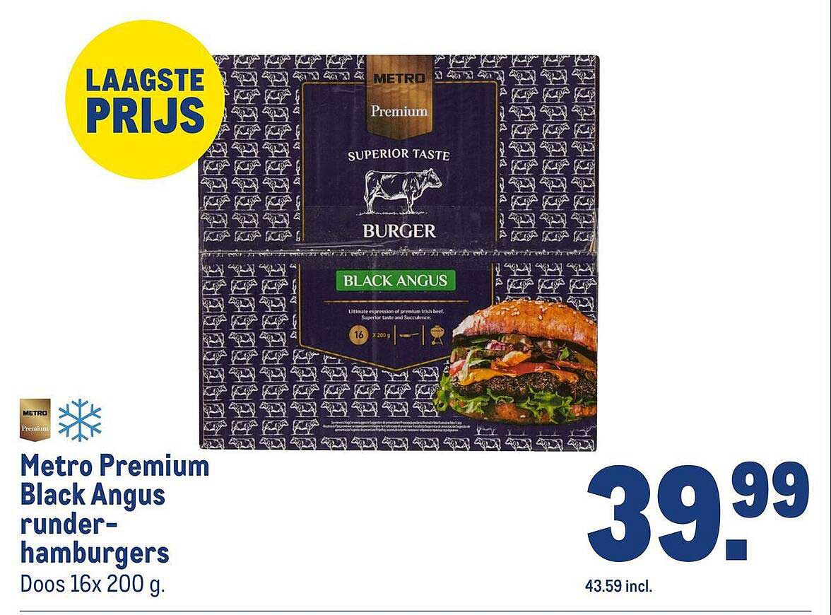 Metro Premium Black Angus runder-hamburgers