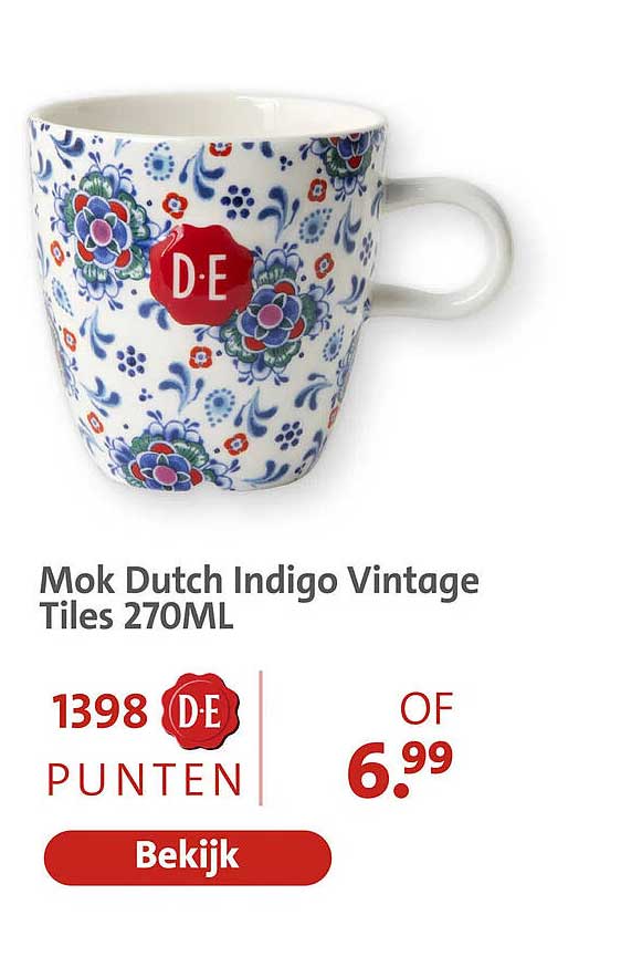 Mok Dutch Indigo Vintage Tiles 270ML