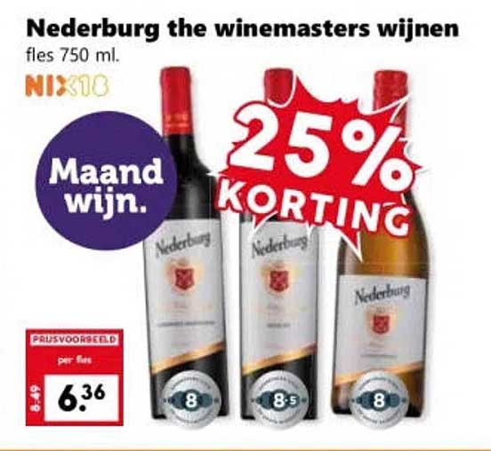 Nederburg the winemasters wijnen fles 750 ml 25% KORTING